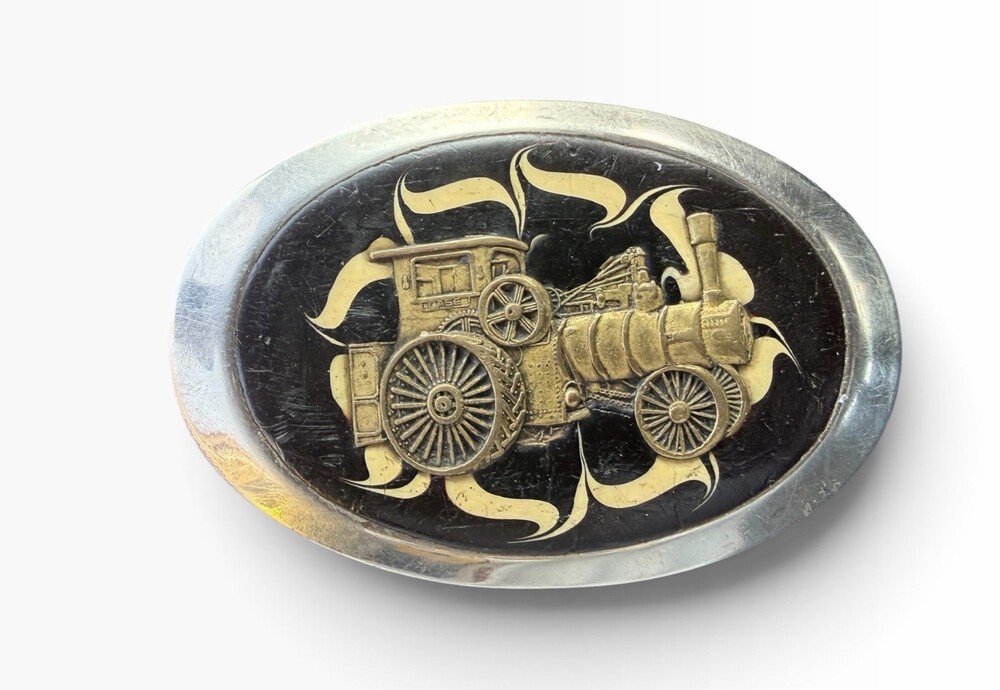 VINTAGE Train Belt Buckle Locomotive Engine Steam